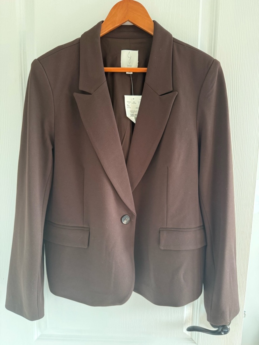 Women’s Single-Button Brown Blazer Jacket L